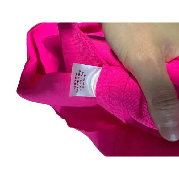 Lisa Perry Wool Hot Pink Dress wool NWT - Picture 4 of 6